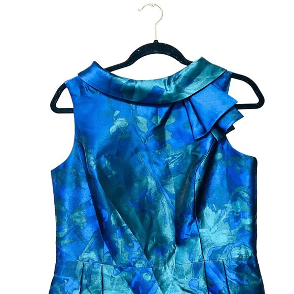 Rickie Freeman TERI JON Floral Bodycon Cocktail Dress A-Line Midi RUNS SMALL - Picture 4 of 9